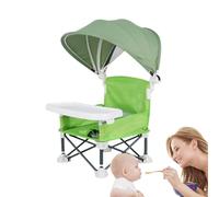 Dtaigou Silla plegable de alimentación para bebés | Asiento de viaje para niños pequeños con bandeja para comer | Silla plegable para bebé con toldo para exteriores, hogar, césped, playa, camping