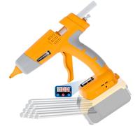 DTEZTECH Pistola de pegamento caliente inalámbrica, compatible con batería Dewalt de 20 V máximo, calentamiento rápido, herramienta portátil de bricolaje para manualidades, reparaciones y proyectos