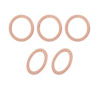 DTGN Arandelas de Sellado Planas de Cobre - 27mm x 35mm x 1.5mm (ID x OD x T) - Paquete de 5 - Buenas para Maquinaria Industrial Con Tornillos M27 - Junta de Anillo Plano de Cobre