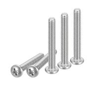 DTGN Tornillo de Máquina de Cabeza Plana M4X12mm, 100 Pieza M4 de Accionamiento Phillips, Rosca Métrica Gruesa Completa, Acabado de Acero Negro Óxido