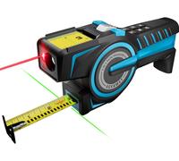 DTX10: Cinta métrica digital 3 en 1, de 100 metros, con láser recargable, bloqueo automático, lectura digital directa, línea láser extendida e incremento