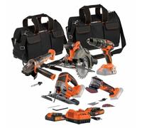 Dual Power Pack de 5 herramientas 20 V con taladro, amoladora, multiherramienta y sierras