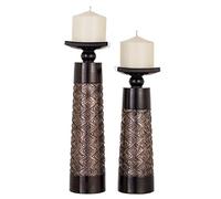 Dublin - Juego de 2 portavelas Decorativos para decoración del hogar, Mesa de café, Centro de Mesa para Chimenea, Mesa de salón o Comedor, en Caja de Regalo (café café)