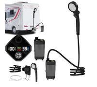 Ducha Camping Portátil Bomba Recargable 3 Modos Pulverización Impermeable | Ducha Exterior con Pantalla LED Portátil, para Playa, Autocaravana, Senderismo, Viajes, Lavado de Coches, Baño