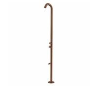 Ducha de exterior quartu en acero aisi inox 316l oro rpsa. ducha con entrada de agua caliente y fría diámetro del tambor 60 mm h 2289 mm. con cabezal desviador ducha y lavapiés en acero inoxidable ais