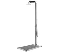 Ducha De Jardín Con Base Gris 230 Cm Acero Inoxidable Vidaxl