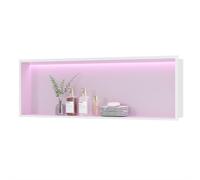 Ducha de mano con LED RGB, 90x30 cm, blanca, de acero inoxidable