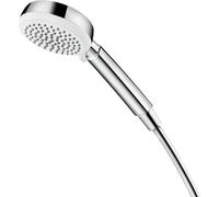 Ducha de mano Crometta 100 con 4 tipos de chorro, blanco/cromo 26824400 – Hansgrohe, cabezal de ducha con chorro de masaje y lluvia, filtro incluido