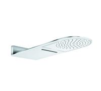 Ducha de techo KLUDI A-QA, ducha de techo de metal, Ø 250 mm, con 2 tipos de chorro, 6488091-00, Color: Blanco / Cromo