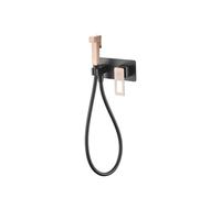 Ducha higiénica con grifo monomando fabricado en latón de acabado negro mate y oro rosa Suecia de Imex - Negro / Con válvula click-clack oro rosa cepillado