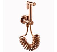 Ducha Higienica Para Wc Oro Rosa Pistola Multifunción Rociador De Bidé Para Inodoro Kit Grifo De Bidet Para Wc Agua Fría Latón oro Rosa manguera De Resorte
