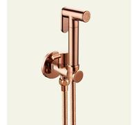 Ducha Higienica Para Wc Oro Rosa Pistola Multifunción Rociador De Bidé Para Inodoro Kit Grifo De Bidet Para Wc Agua Fría Latón oro Rosa tubo De Acero Inoxidable