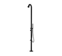 SINED Ducha para Exteriores de Acero Náutico Inoxidable AISI 316L en Negro Satinado con Ducha de mano y mezclador para Entrada de Agua Caliente y Fría altura 229 cm modelo DOCCIA BOSA NERA Black Xl