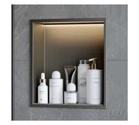 Ducha LED de pared de acero inoxidable para baño y cocina, elegante diseño negro y gris múltiple (gris, 32 x 32 x 12,5 cm)
