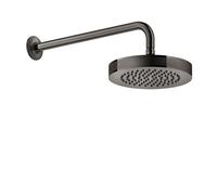 Ducha mural Gessi Inciso anticalcárea D218 mm, con articulación y brazo mural 389 mm, conexión 1/2 A 3 bar de presión aprox. 16 l/min, 58185706, Color: PVD negro metálico
