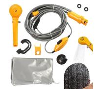 Ducha portátil - Bomba eléctrica multifunción de 12 V, de lavado recargable al aire libre | Accesorio de viaje para senderismo, playa, accesorio de viaje, compañero ligero de lavado de