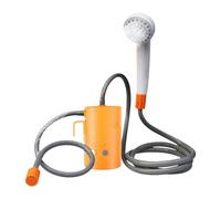 Ducha Portátil Eléctrica con Mano Bomba Recargable Resistente Cabezal Desmontable Y Gancho de PP Adecuada para Viajeros Mochileros Niños, Naranja con Control Remoto