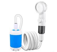 Ducha portátil para acampar al aire libre con manguera de 2 m para baño de mascotas, lavado de coche, jardín, riego, caravana, playa (azul)