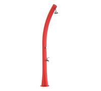 MPC Ducha Solar Roja de Polietileno HD 226 cm de altura con capacidad para 25 litros lavapies y grifería en latón ideal para jardín y piscina Modelo Rio Red Xl