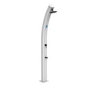 SINED Ducha Solar Blanca de Aluminio Dafne con Soffione Redondo de 20 cm y Tanque de 35 Litros Ideal para Piscinas y Jardines Altura 226 cm White Xl