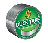 Duck Cinta adhesiva de tela de color plateado cromado para reparación, manualidades, personalización, decoración y material educativo, 48 mm x 9,1 m