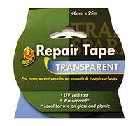 Duck Tape Cinta de reparación transparente de 48 mm x 25 m, transparente, fuerte, reparación, adhesivo de alta resistencia