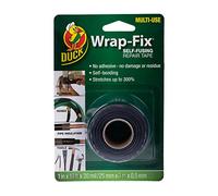 Duck Tape Wrap-Fix - Cinta de reparación autofusible | Autoamalgamante | Autoadherente para fontanería | Cinta de reparación de tuberías | Cinta de goma | Impermeable Negro 25 mm x 3 m