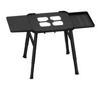 DUDSOEHO Soporte de barbacoa para barbacoa Ninja Woodfire al aire libre - Barbacoa eléctrica al aire libre, soporte de altura ajustable con mesa lateral doble, soporte para horno de pizza con ganchos