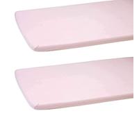 Dudu N Girlie Sábanas bajeras para cuna de viaje de 95 x 65 cm, hipoalergénicas, elásticas, transpirables, de fácil cuidado (paquete de 2, rosa)
