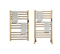 DUDYP Radiador Toallero Eléctrico Dorado Independiente Y Montado En La Pared Calentador De Toallas para Baño con Temporizador E Indicador LED, 11 Barras Secador De Toallas De Acero Inoxidable 304