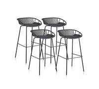 duehome | ARI, Pack 4 Taburetes Altos, Asiento Auxiliar, Taburete Contract, Acabado en Negro, Medidas: 44 cm (Ancho) x 47 cm (Largo) x 88 cm (Alto)