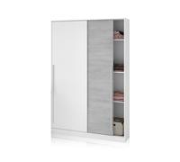Duehome - Armario Max 120 con Puertas Correderas - Gran Capacidad de Almacenamiento Artik white (matte white) - cement gray