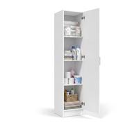 duehome | Armario Multiusos, 1 Puerta, Columna, Modelo Multi Useful, Acabado en Color Blanco Artik, Medidas: 37 cm (Ancho) x 180 cm (Alto) x 37 cm (Fondo)
