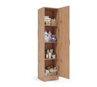 duehome | Armario Multiusos, 1 Puerta, Columna, Modelo Multi Useful, Acabado en Color Roble Alpino, Medidas: 37 cm (Ancho) x 180 cm (Alto) x 37 cm (Fondo)
