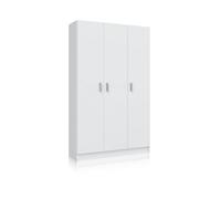duehome | Armario Multiusos, 3 Puertas, Modelo Multi Useful, Acabado en Color Blanco Mate, Medidas: 109 cm (Ancho) x 180 cm (Alto) x 37 cm (Fondo)