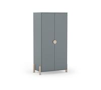 duehome | Armario Ropero 2 Puertas, Armario Dormitorio Juvenil, Modelo Misty Dawn, Acabado en Verde Salvia y Oak Soft, Medidas: 92,8 cm (Largo) x 180 cm (Alto) x 45 cm (Fondo)