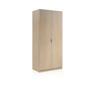 duehome | Armario Ropero 2 Puertas, Armario Habitación, Dormitorio, Modelo Astra, Acabado en Color Roble, Medidas: 81 cm (Ancho) x 180 cm (Alto) x 52 cm (Fondo)