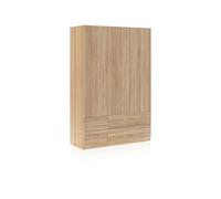 duehome | Armario Ropero 3 Puertas y 4 Cajones, Armario Habitación Dormitorio, Modelo Magan, Medidas: 200 cm (Alto) x 135 cm (Ancho) x 52 cm (Fondo)