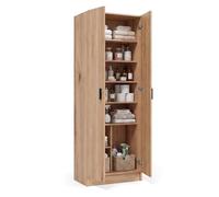 duehome | Armario Zapatero Multiusos, Armario Auxiliar, Modelo Multi Useful, Acabado en Color Roble Alpino, Medidas: 60 cm (Ancho) x 180 cm (Alto) x 37 cm (Fondo)