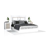 Cabecero con mesitas kira andersen pino - gris 160 x 119 x 4 cm