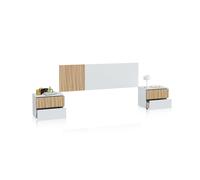 Habitdesign -Cabecero con mesitas Nitza Artik white (matte white) - natur