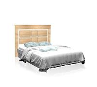 duehome | Cabezal para Cama de Matrimonio, cabecero Modelo Kira, Color Cambria y Blanco, Medidas: 160 cm (Ancho) x 119,3 cm (Alto) x 3,8 cm (Fondo)