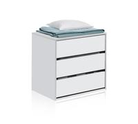 duehome | Cajonera Armario, Cómoda con Tres cajones, Modelo Vera, Acabado en Blanco Mate, Medidas: 60 cm (Ancho) x 57 cm (Alto) x 44 cm (Fondo)