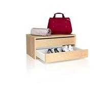 duehome Cajonera para Armario, 2 Cajones, Auxiliar e Independiente | Módulo de Almacenaje, Blanco, para Ropero y Vestidor, Organizador de Ropa, 77 x 45 x 38 cm