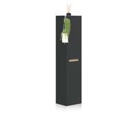 duehome | Columna de Baño Suspendida, Módulo con Almacenaje, Modelo Opera, Acabado en Antracita y Roble, Medidas: 31 cm (Largo) x 135 cm (Alto) x 26 cm (Fondo)