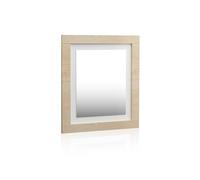 duehome | Espejo Cuadrado, Espejo de Pared, Modelo Kira, Acabado en Color Cambria y Blanco, Medidas: 75 cm (Ancho) x 90 cm (Alto) x 3,5 cm (Fondo)