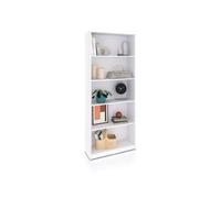 duehome | Estantería de Oficina Alta, Estanteria Despacho, Modelo Sasha, Acabado en Color Blanco Artik, Medidas: 201 cm (Alto) x 80 cm (Ancho) x 28 cm (Fondo)
