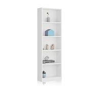 duehome | Estantería Juvenil 6 baldas, Librería Vertical, Modelo Smile, Acabado en Color Blanco Artik, Medidas: 180 cm (Alto) x 52 cm (Ancho) x 25 cm (Fondo)