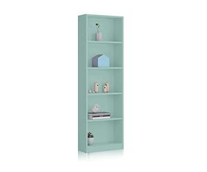 duehome | Estantería Juvenil 6 baldas, Librería Vertical, Modelo Smile, Acabado en Color Verde Acqua, Medidas: 180 cm (Alto) x 52 cm (Ancho) x 25 cm (Fondo)