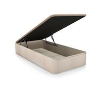duehome | Luxury, Canapé Abatible con Almacenaje, Base Tapizada, Acabado en Artico, Medidas: 90 cm (Ancho) x 190 cm (Largo) x 31 cm (Alto)